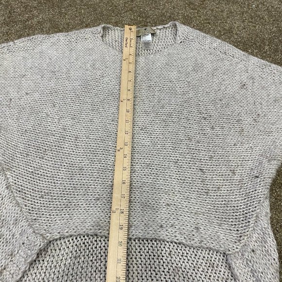 Berretti Woman's Oversize Drape Sweater Grey Shimmer One Size Italy 10% Wool - Picture 9 of 10